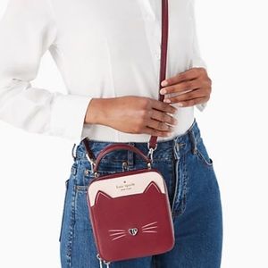 Kate spade meow cat daisy crossbody purse pink multi